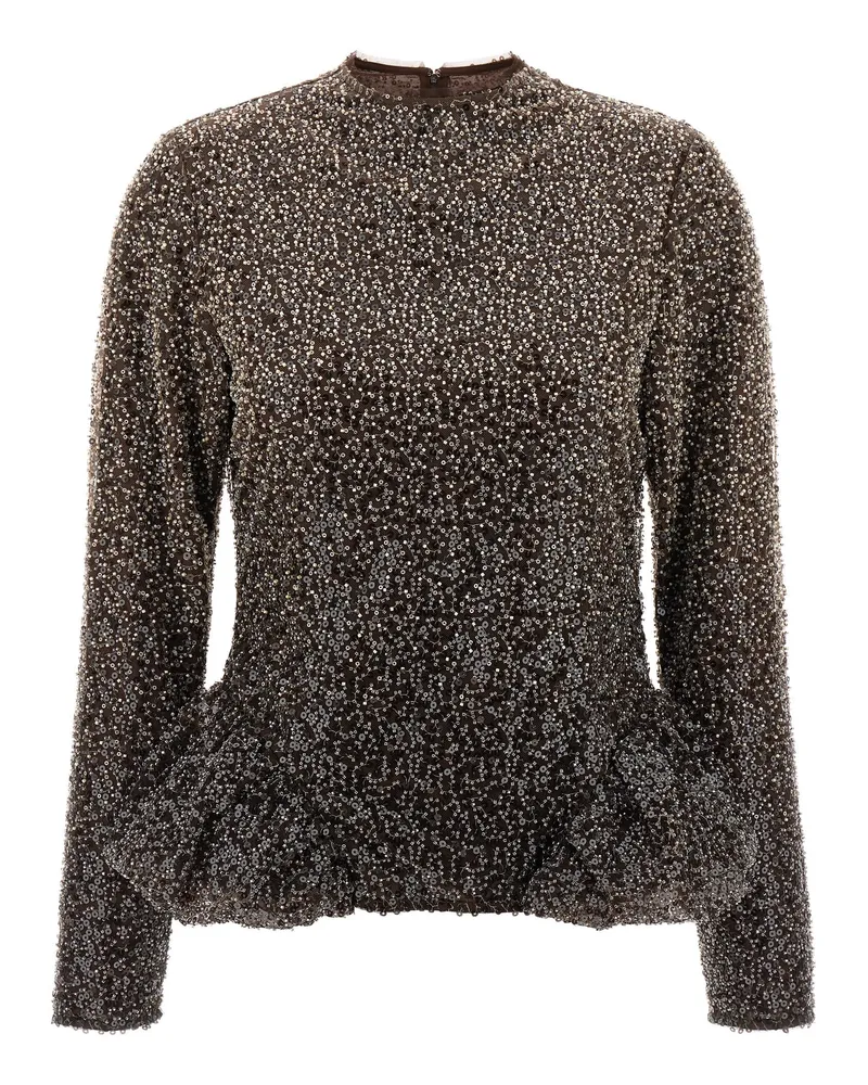 ROTATE Birger Christensen Drehen Sie Birger Christensen Paillon Top Beige