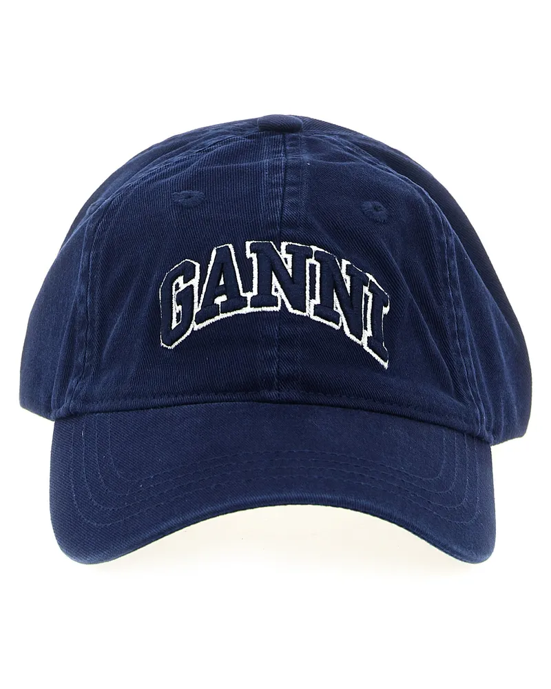 Ganni Canvas Cap Blue