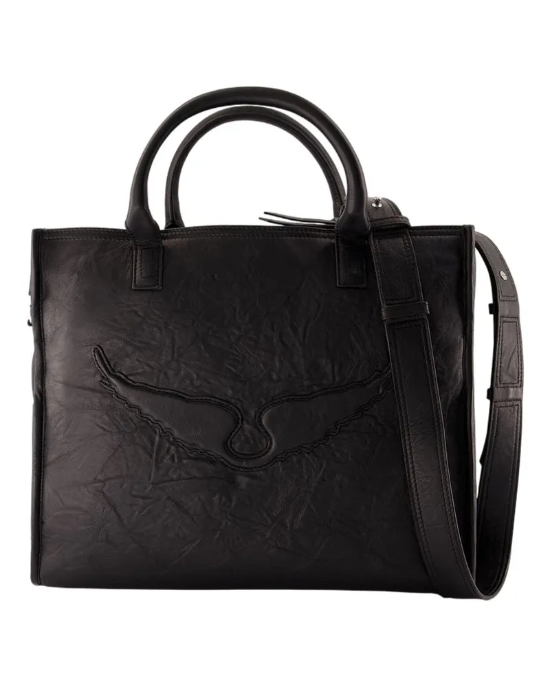 Zadig & Voltaire Engel Wings Shopper Bag  Leder Schwarz Schwarz