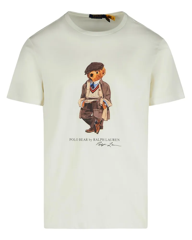 Ralph Lauren oder T -Shirt in weißer Baumwolle White