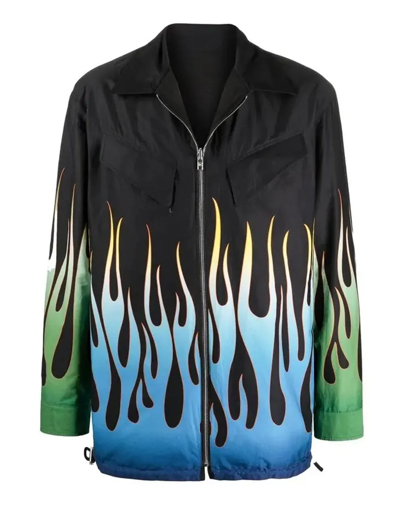 Kenzo Flame Print Reversible Jacke Schwarz
