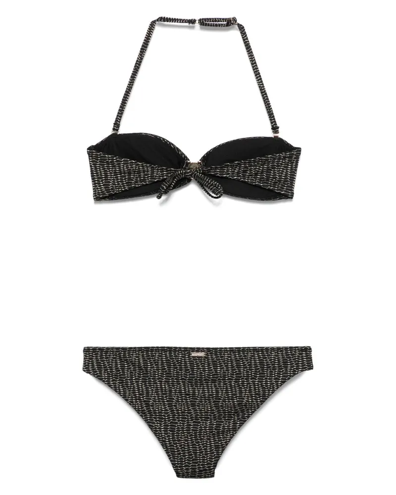 Emporio Armani Allover Logo Bikini Set Black