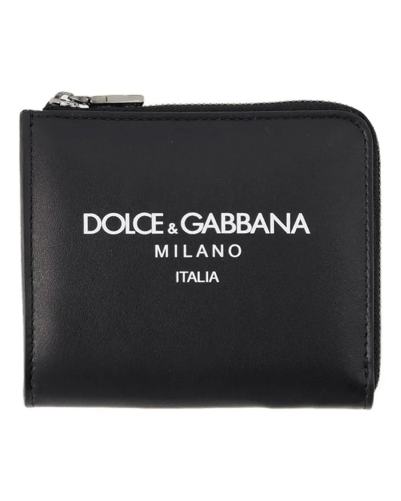 Dolce & Gabbana Logo Brieftasche  Ledergrün Grün