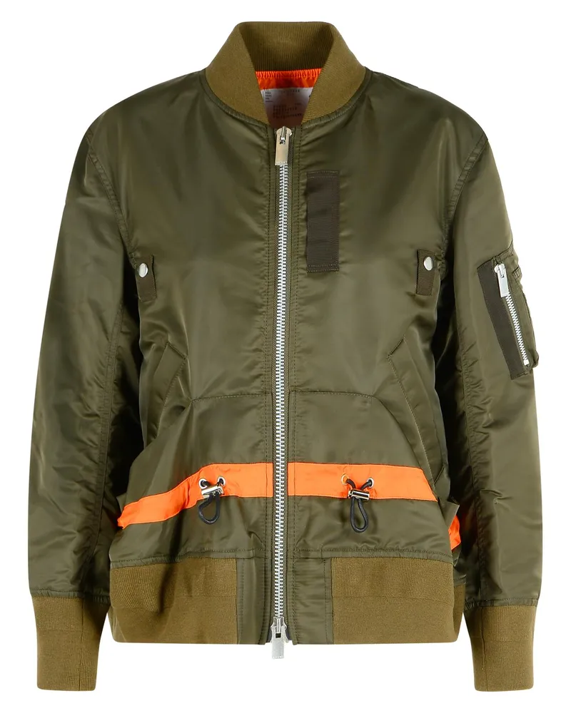 Sacai Bomberjacke in grünem Nylon Green