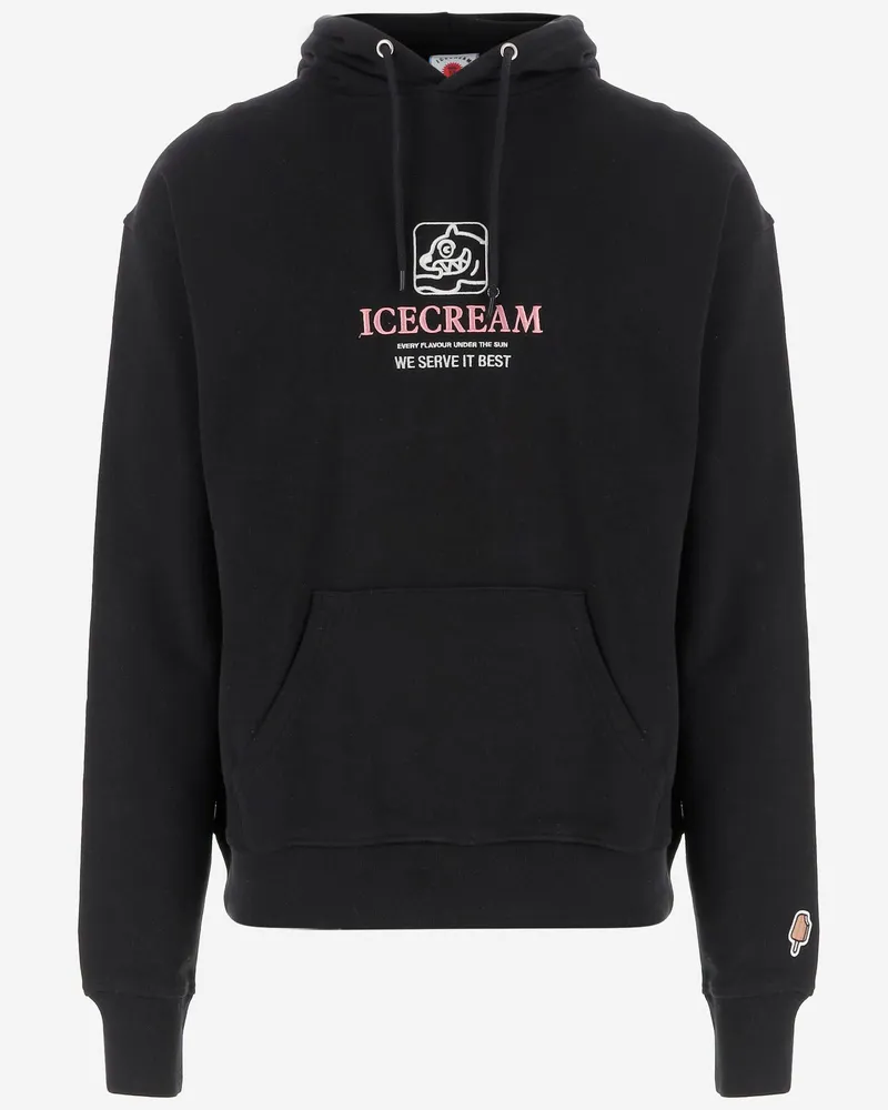 ICECREAM Eiscreme Baumwoll -Sweatshirt mit Logo Black