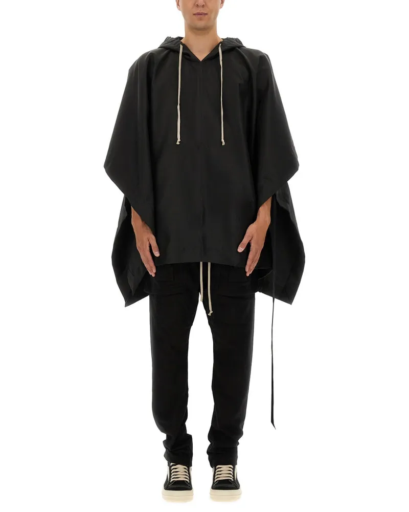 DRKSHDW by Rick Owens wasserdichtes Kap mit Motorhaube Black