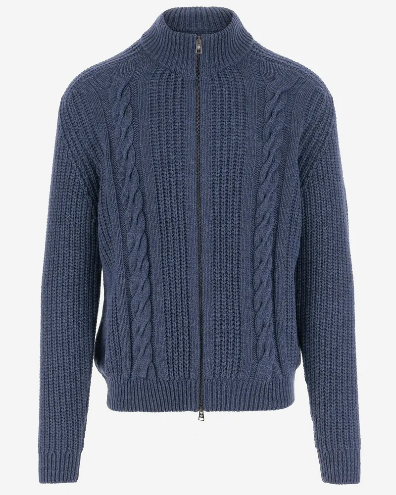 Tagliatore Godfrey Wool Mischpullover Blue