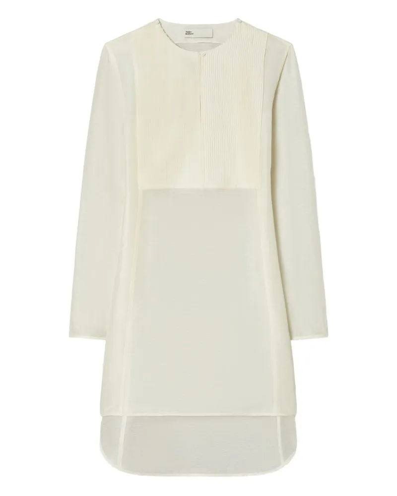 Tory Burch Tunika aus Leinen und Seide Ivory