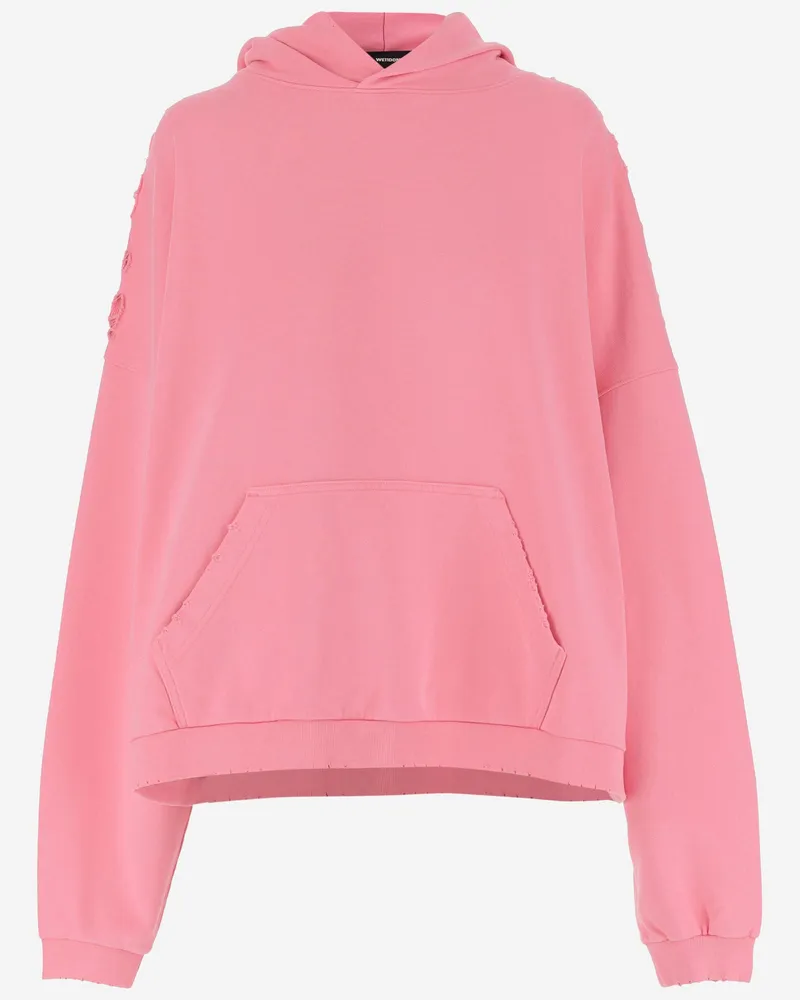 WE 11 DONE WE11 DURDE COTTOR SWEATSHIRT mit Rückdruck Pink
