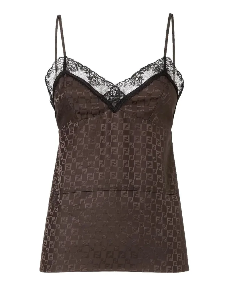 Fendi Jacquard ff" Top Brown