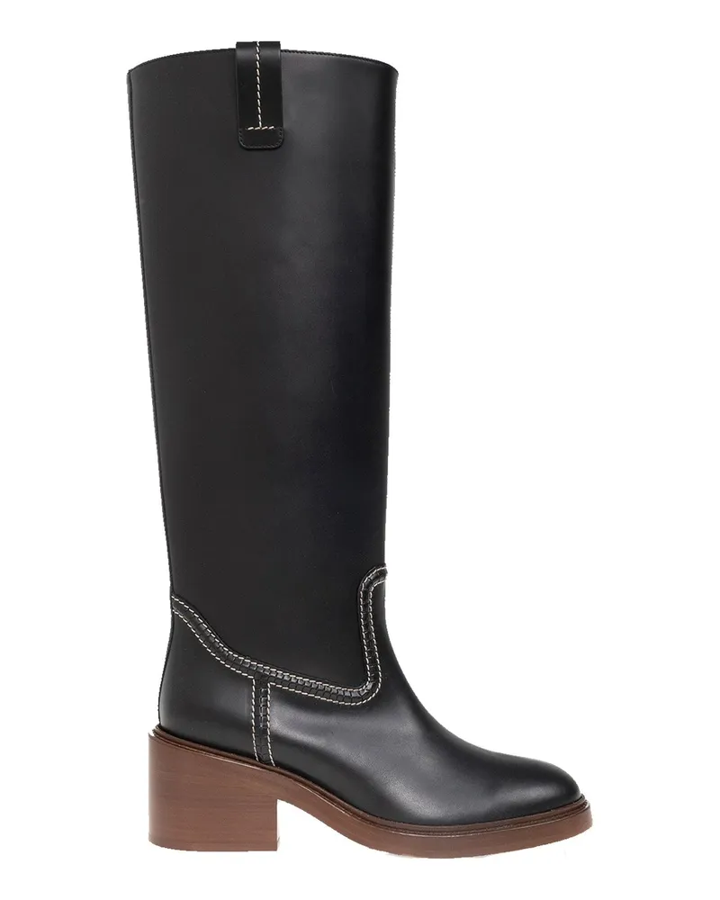 Chloé Abend-Lederstiefel Schwarz