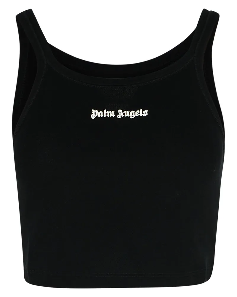 Palm Angels Schwarzes Baumwolloberteil Black