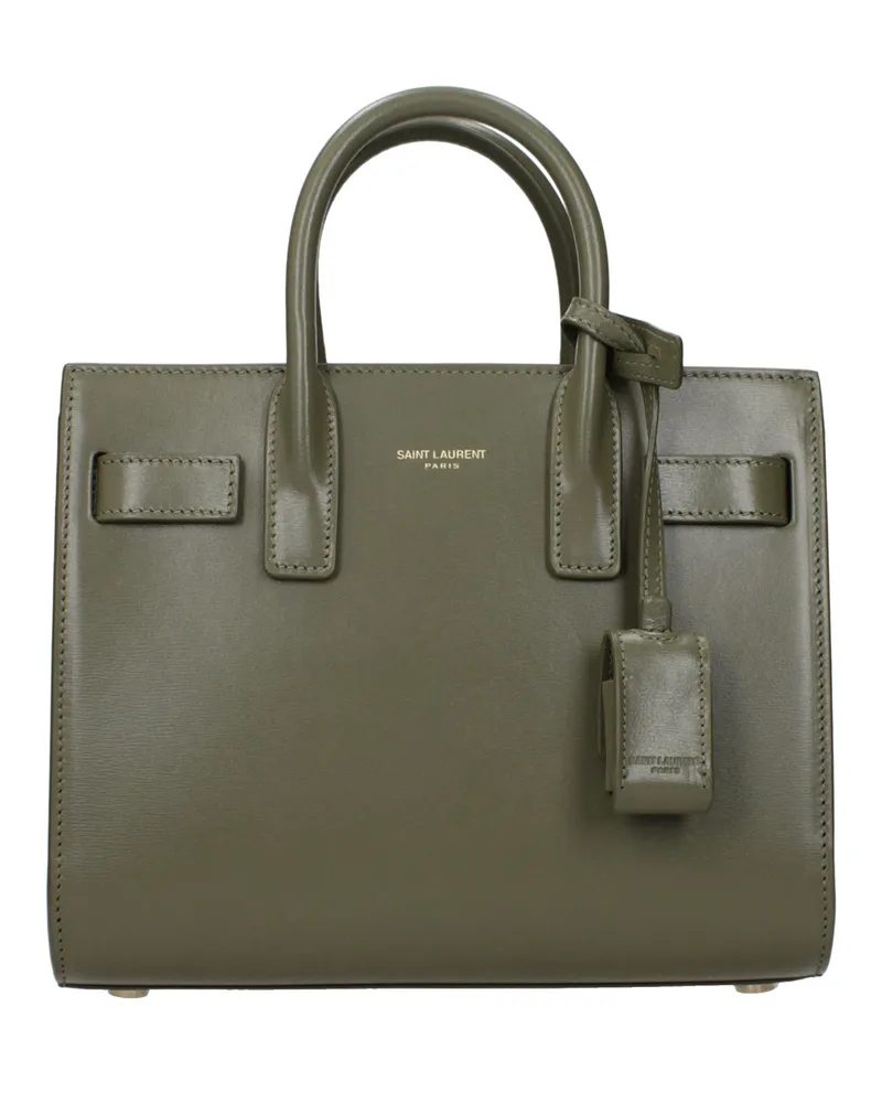 Saint Laurent Damens Handtasche Sac De Jour Grün/Moosleder -