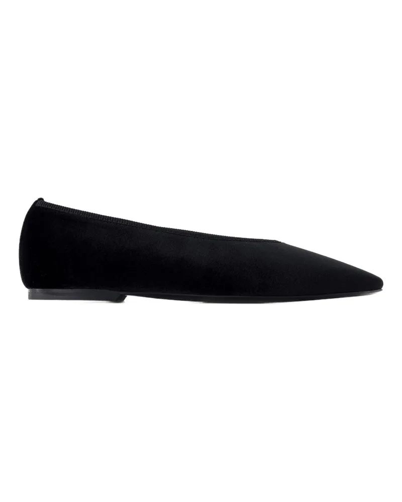 Totême Minimalistische Ballerinas  Leder schwarz Black