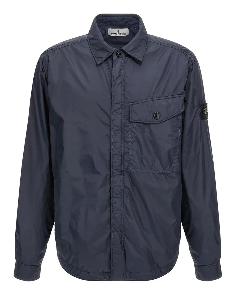 Stone Island Kleidungsstück gefärbt Crinkle Reps NY' Jacke Blue
