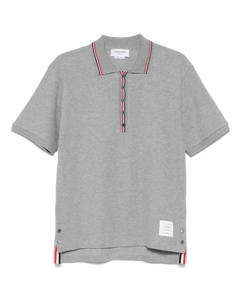 Thom Browne Cotton Polo mit Logo -Stickerei Lt