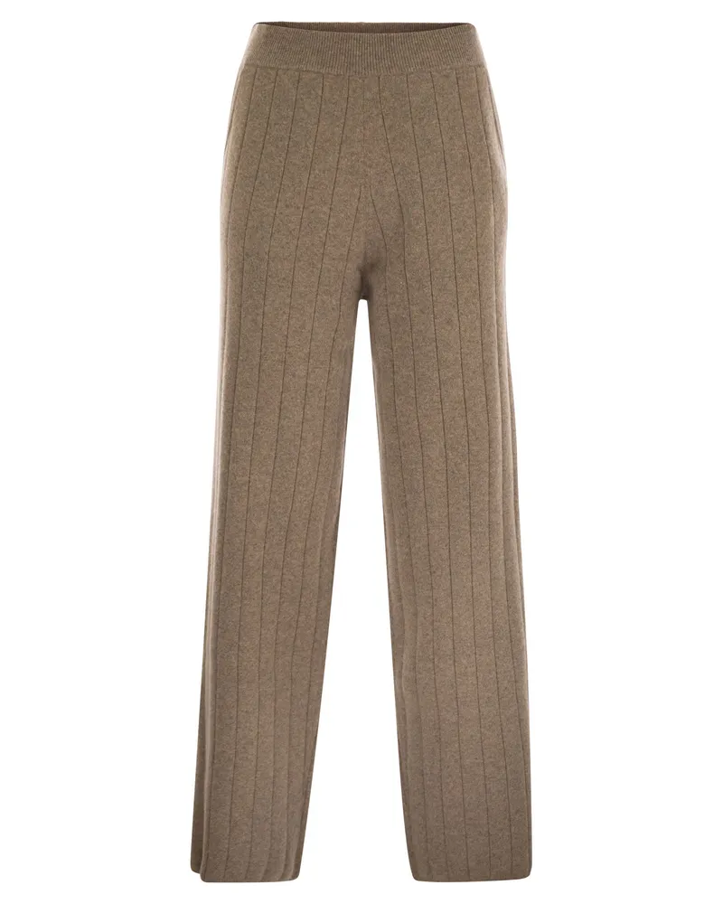 Max Mara Jardin Cashmere Yarn Trousers Turtledove