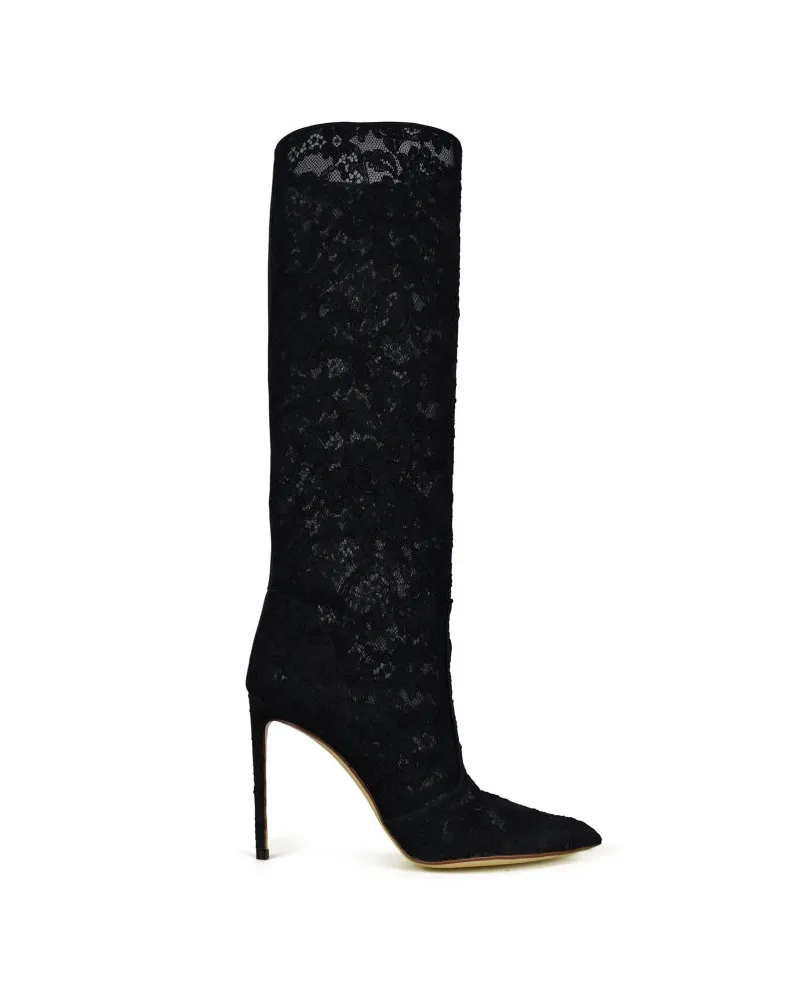 Francesco Russo Spitzenstiefel Black