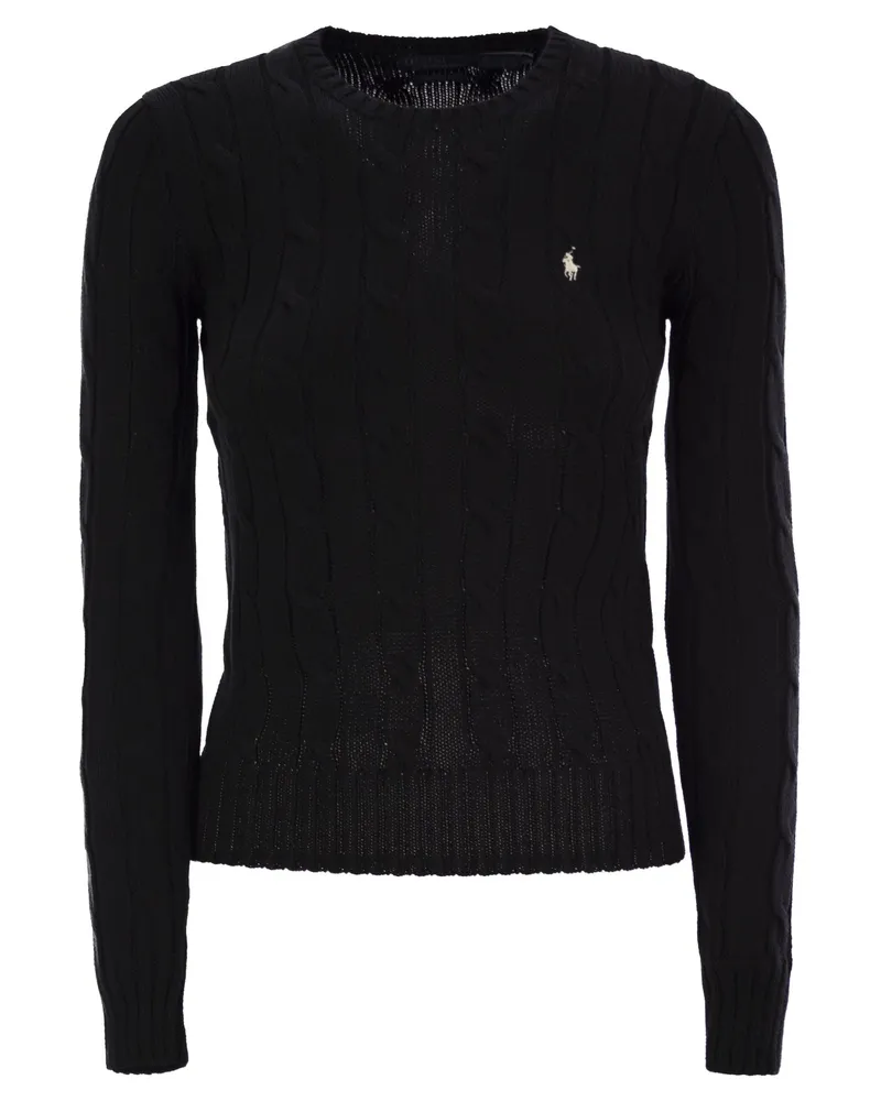 Ralph Lauren Slim Fit Cable Strick Black
