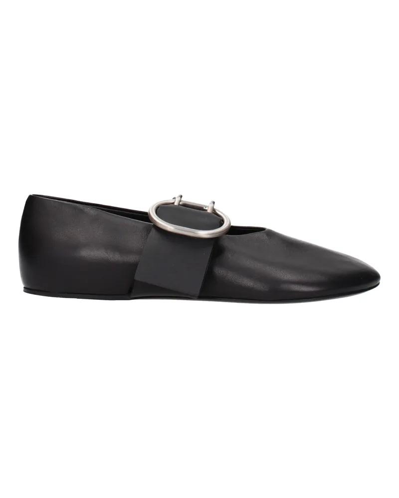 Jil Sander Damens Ballerinas aus Leder in Schwarz -