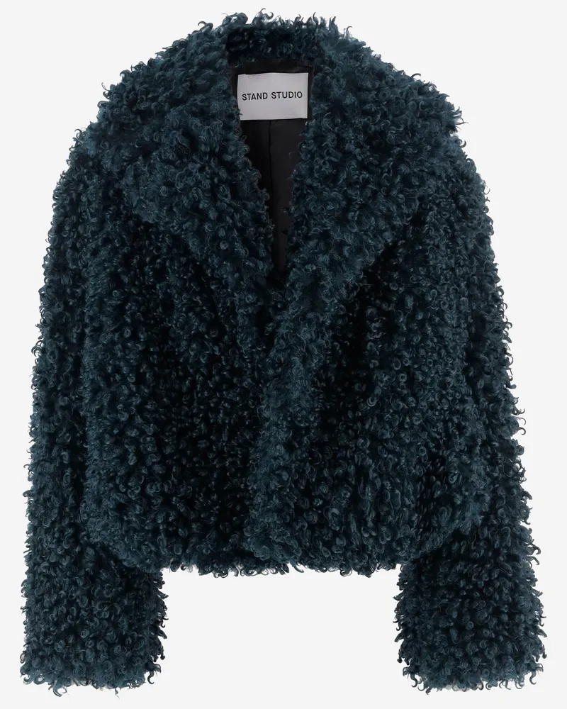 STAND Samara Furry Kunstpelzjacke Verde