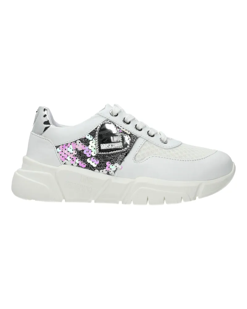 Moschino Damens Weiße Stoff-Sneaker -