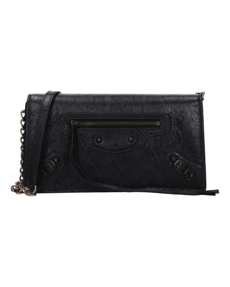 Balenciaga Pochette Le City Damens Leder Schwarz -