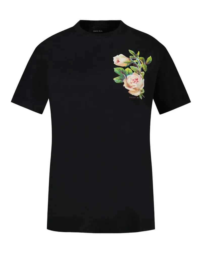 Simone Rocha Rose Bankett T -Shirt  Baumwollschwarz Black