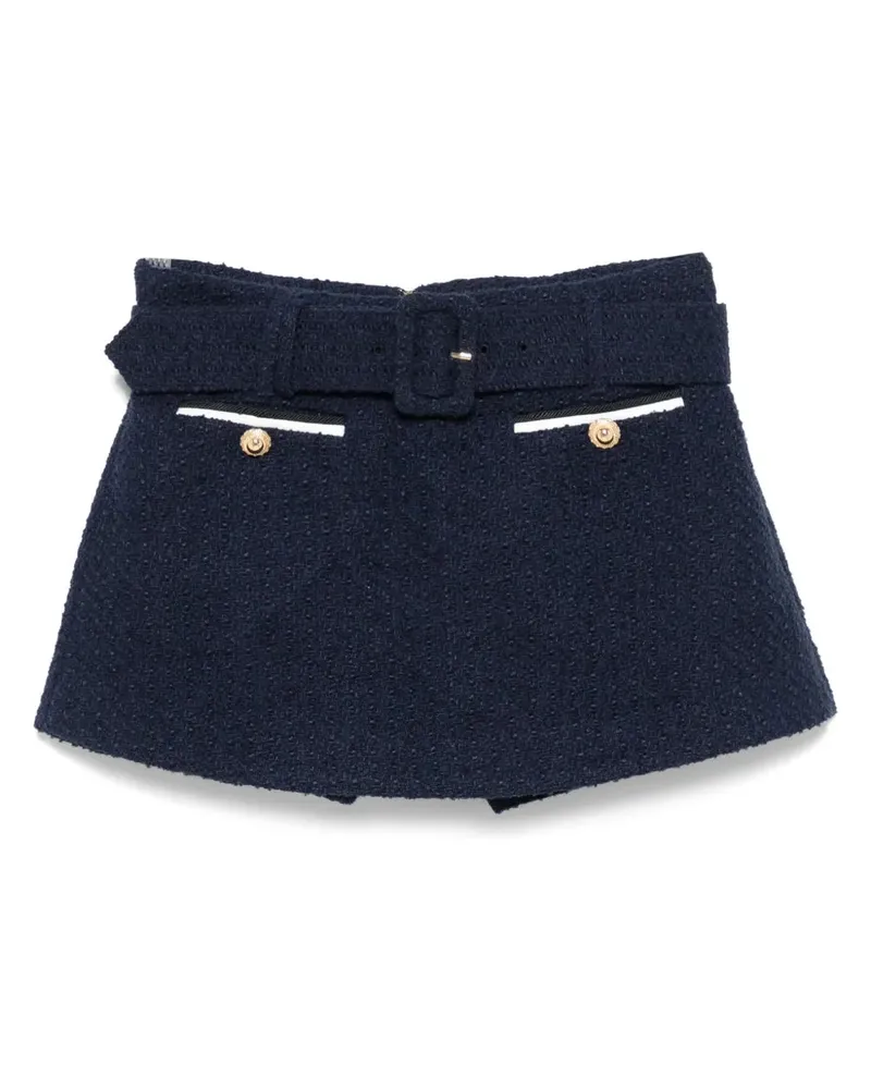 Self-Portrait Self -Portrait -Bouclé -Minirock mit Shorts Navy