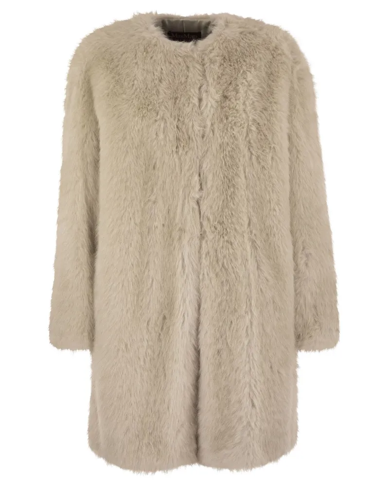 Max Mara Eros Faux Pelzmantel Beige