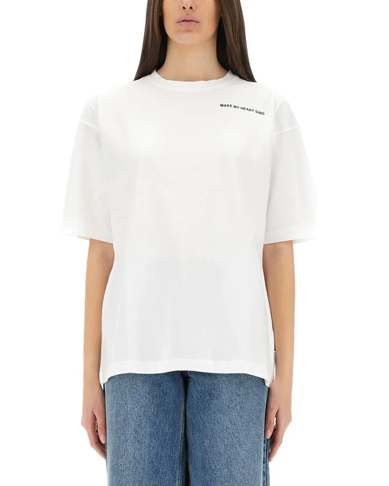 ASPESI Mach mein Herz singen" T -Shirt White