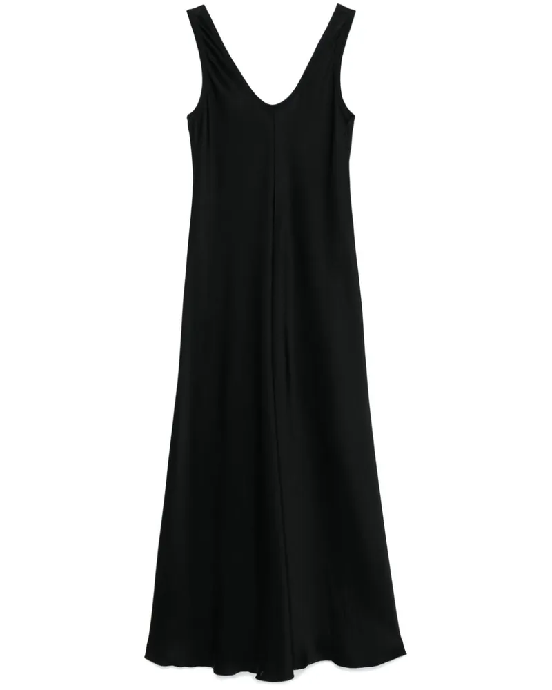 forte_forte Satin Long Kleid Black