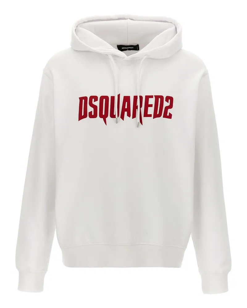 Dsquared2 Logo Print Hoodie White