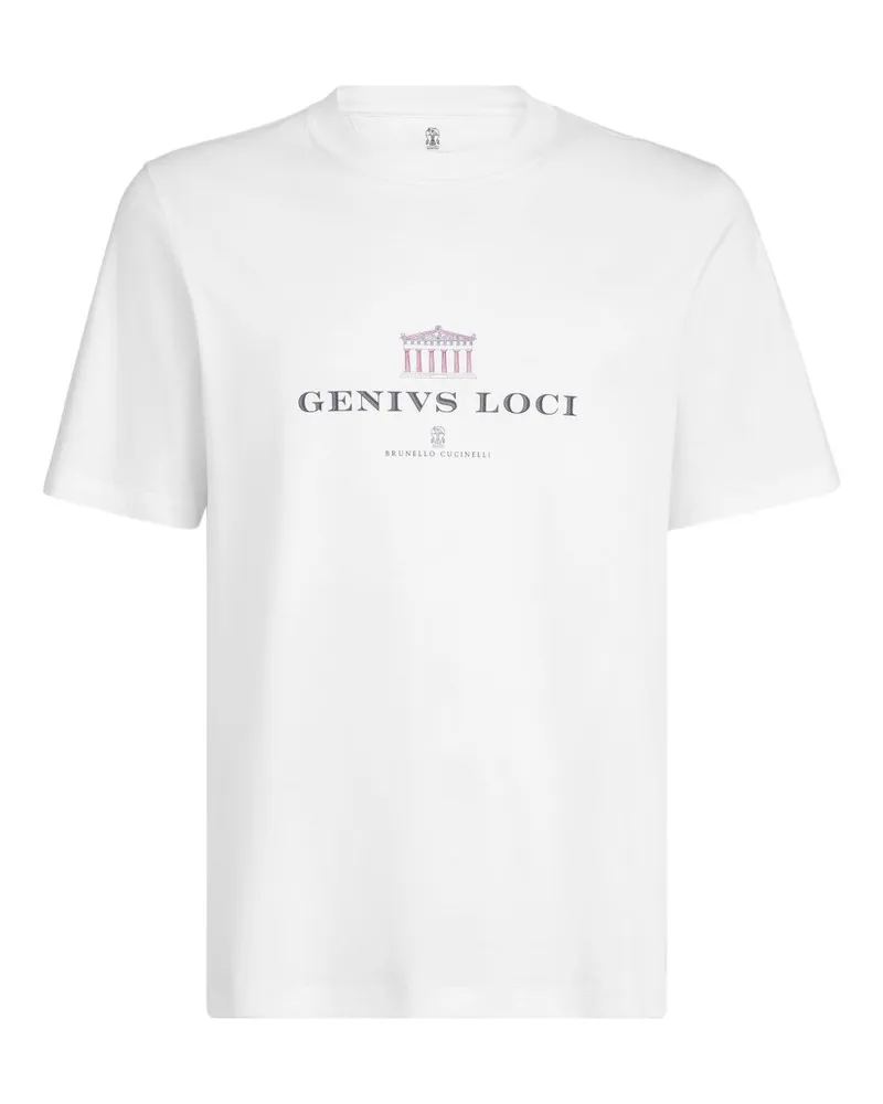 Brunello Cucinelli T-Shirt aus Baumwolle mit Logo White