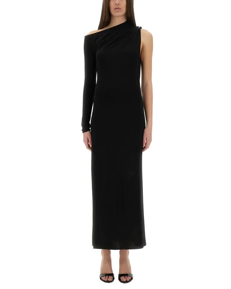 Courrèges Courreves lange ein Schulterkleid Black