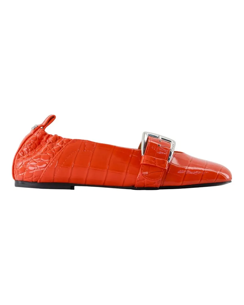 Ganni Schmetterlings -Ballerinas  Leder Orange Orange