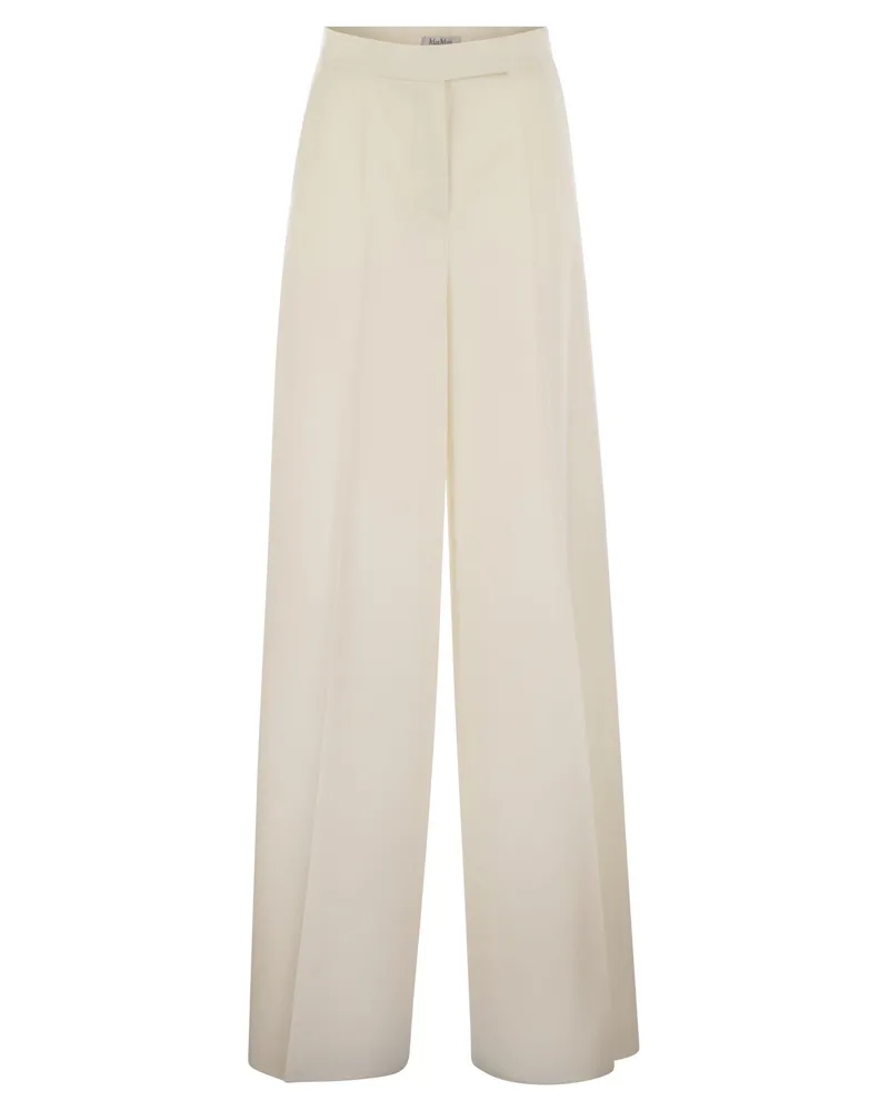 Max Mara Ninfa Wool Gabardine Hosen White