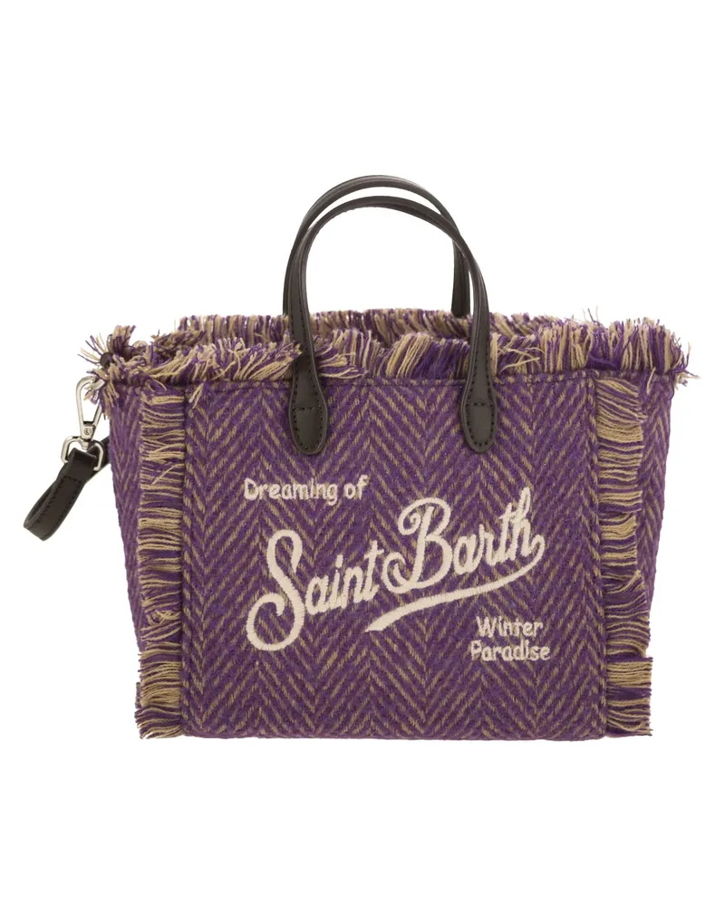 MC2 Saint Barth Mini Vanity Bag mit Pony und gestickten Logo Purple