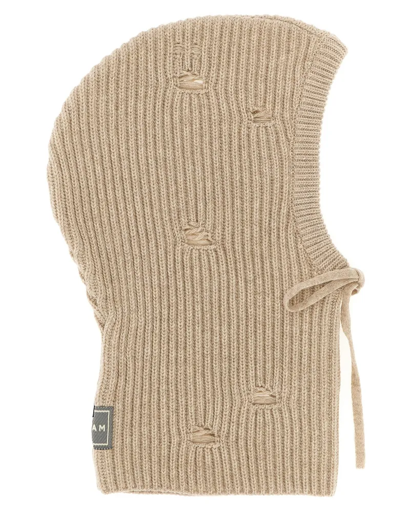 Maison Margiela Destgierte Wolle Balaclava Beige