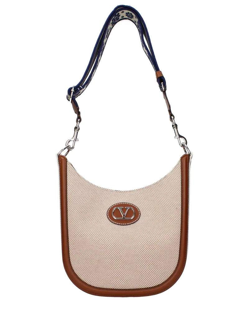 Valentino Garavani Herrens Umhängetasche Beige/Tabakstoff -