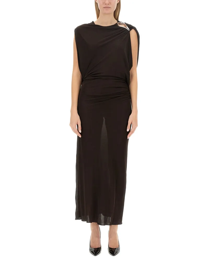 Lanvin drapiertes Kleid Brown