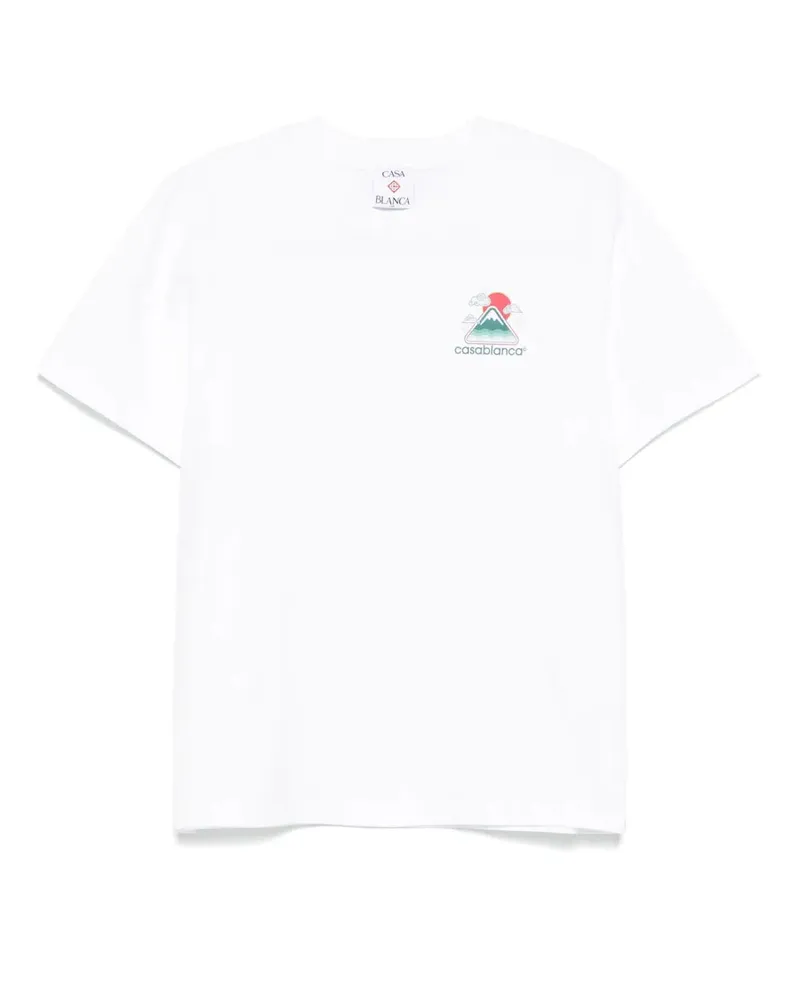 Casablanca Paris Bio -Baumwoll -T -Shirt White