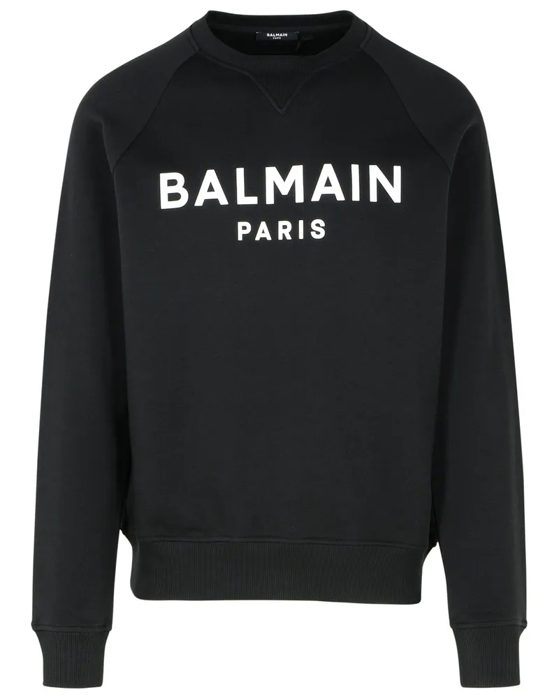 Balmain schwarzer Baumwoll -Sweatshirt Black