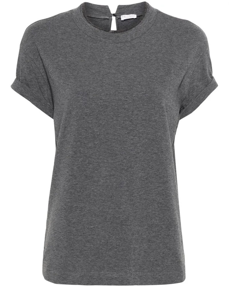 Brunello Cucinelli Baumwoll-T-Shirt Grey
