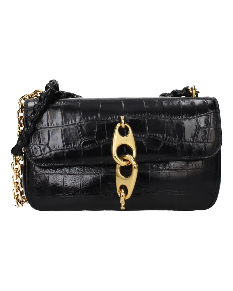 Tom Ford Damens Umhängetaschen Leder Schwarz -