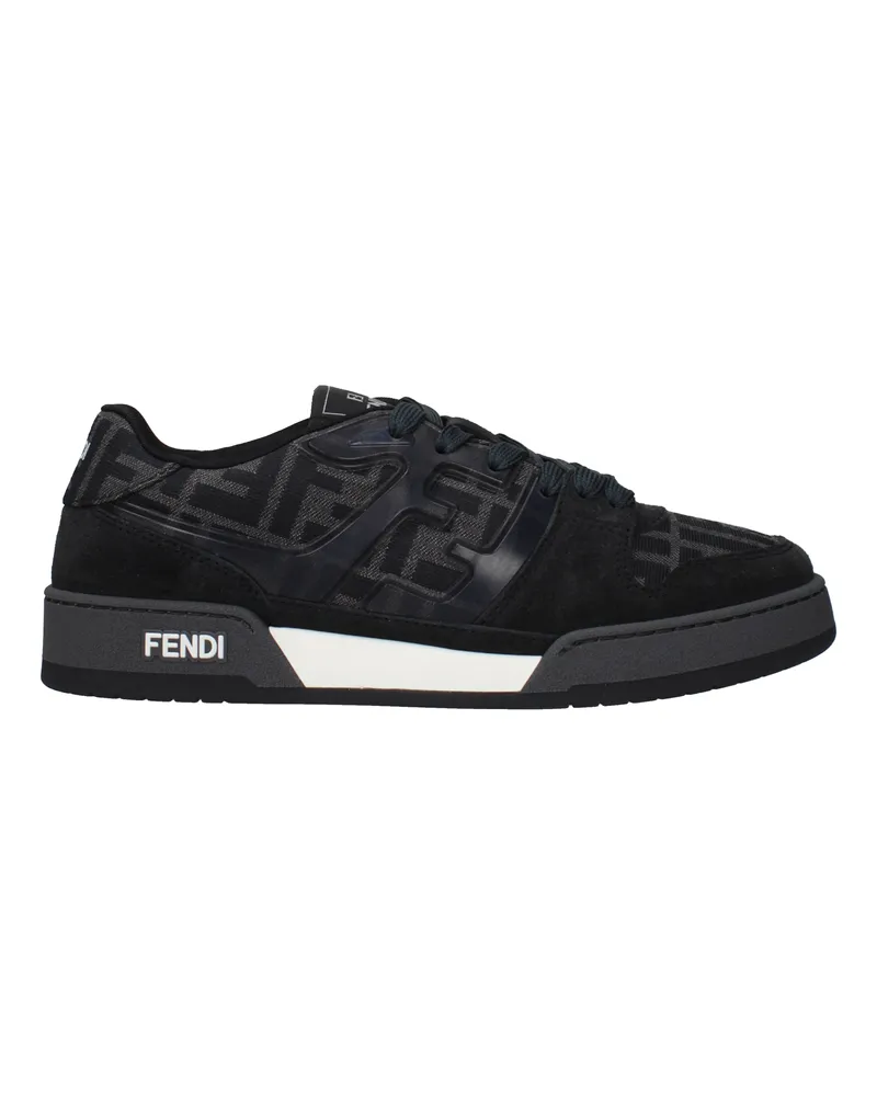Fendi Sneakers Match Herrens Stoff Grau/Schwarz -