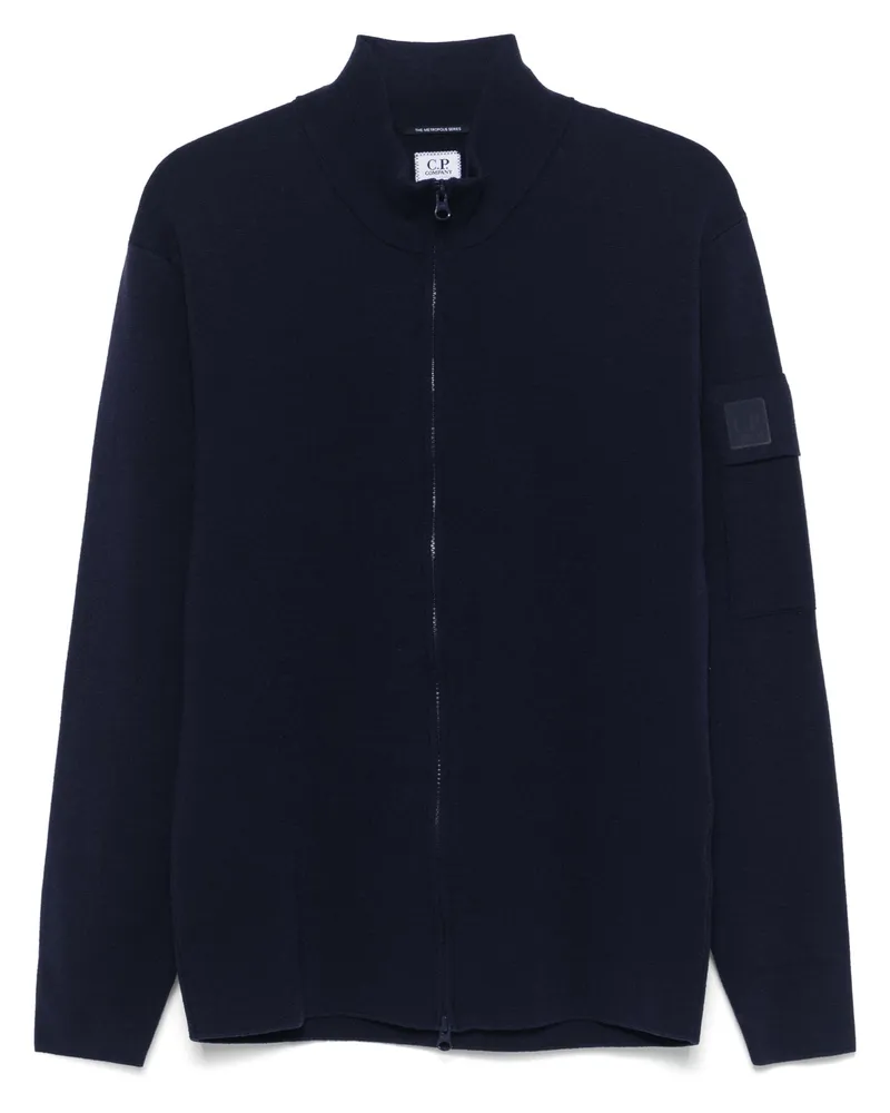 C.P. Company Metropolis Serie extra feine Merino Wolle mit Reißverschluss an Strickjacke mit Reißverschluss 