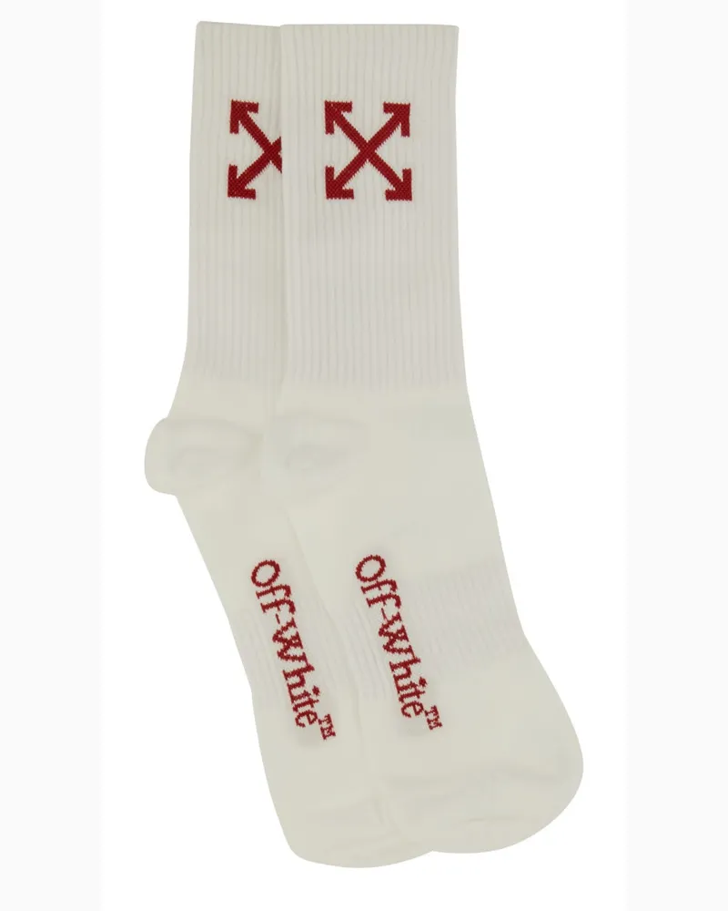 OFF-WHITE Aus weißen mittleren Socken mit "Pfeil" -Mustern White