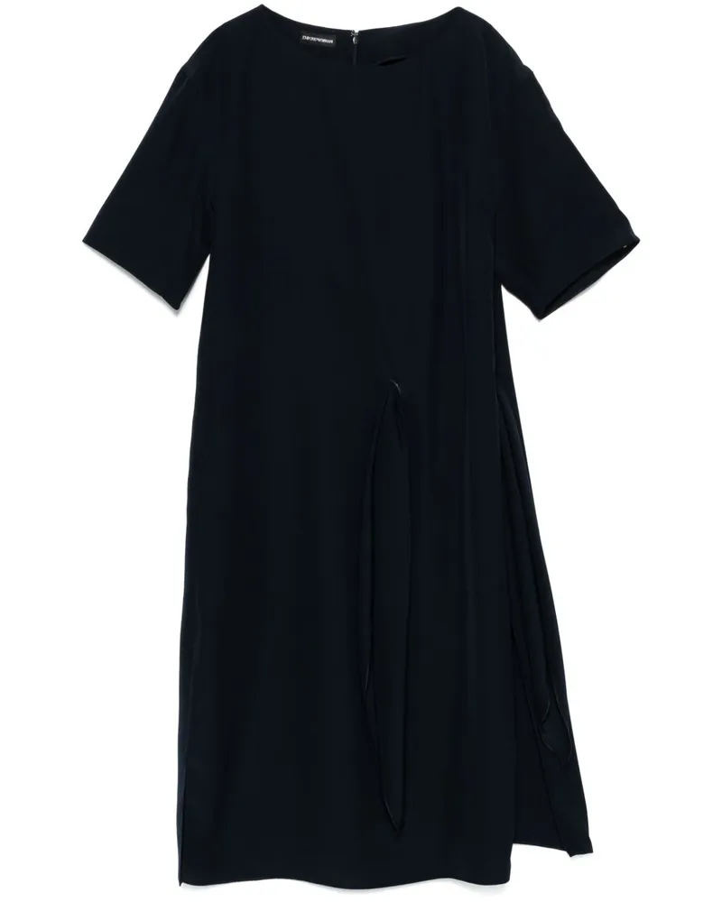 Emporio Armani Side Tie Mini -Kleid Blue