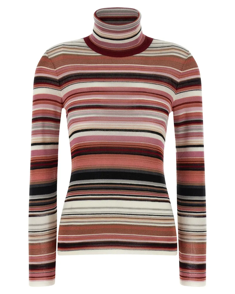 Missoni gestreiftes Rollkragenpullover Pink